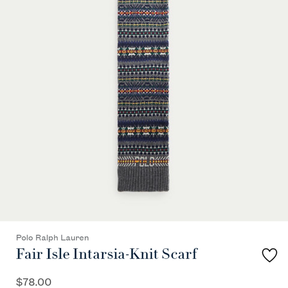 Polo Fair Isle Intarsia-Knit Scarf
